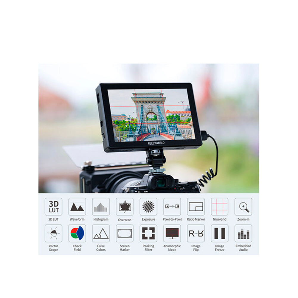 Monitor Feelworld T7S PRO de 7" Ultra brilloso HDMI/SDI con 3D LUTs