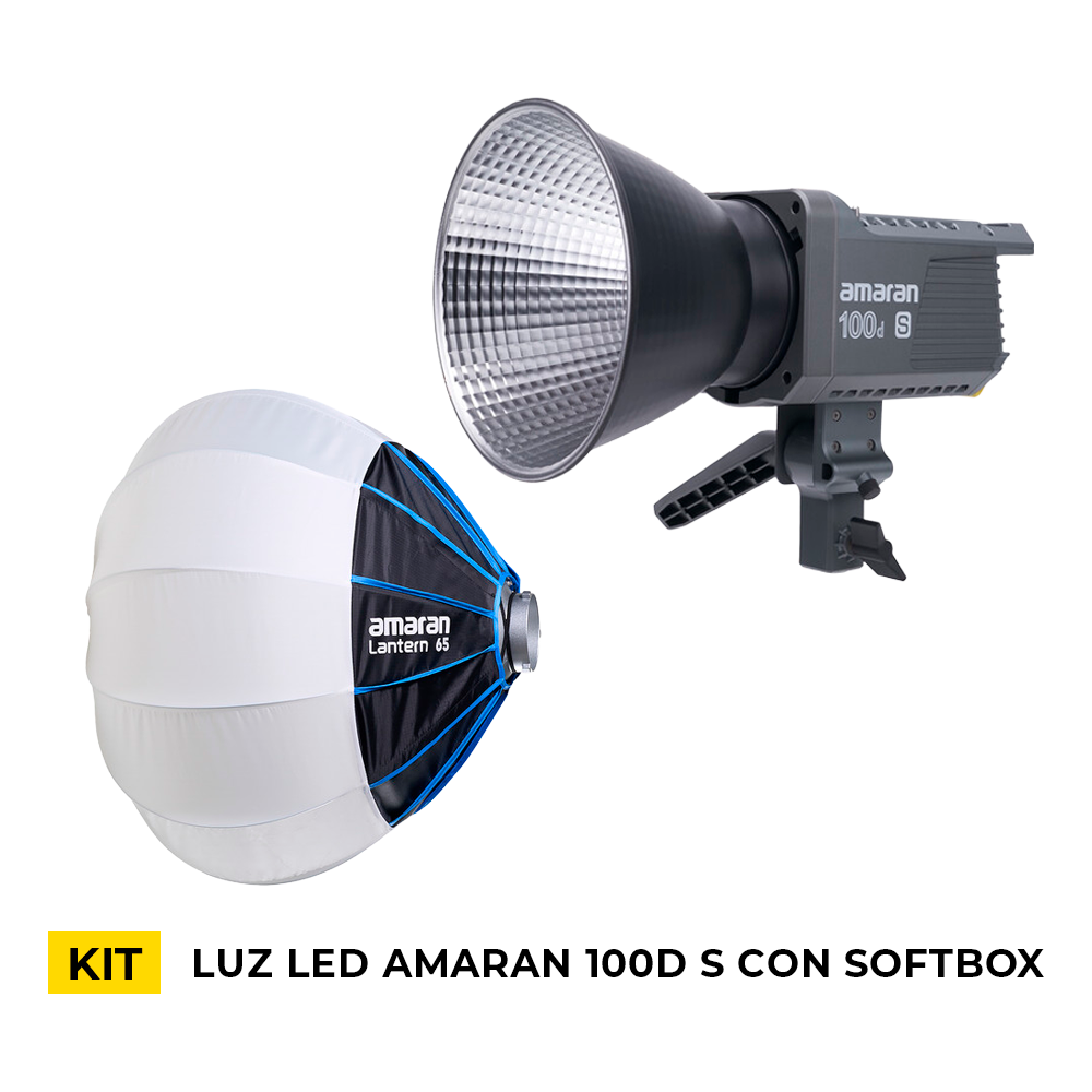 Kit de Luz Led Amaran COB 100D S con Softbox Linterna 65