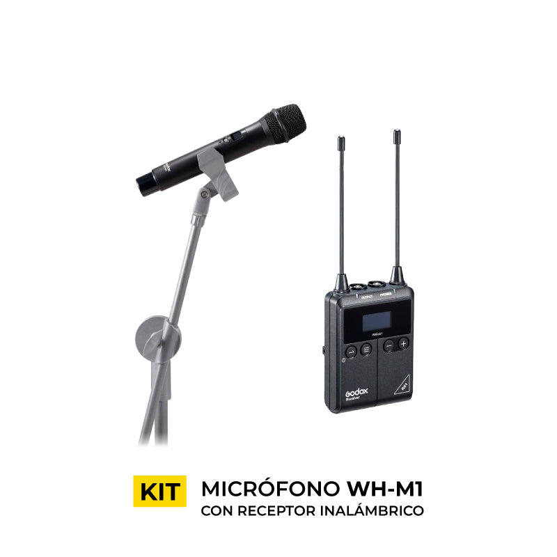Kit de Micrófono de mano WH-M1 con Receptor Inalámbrico