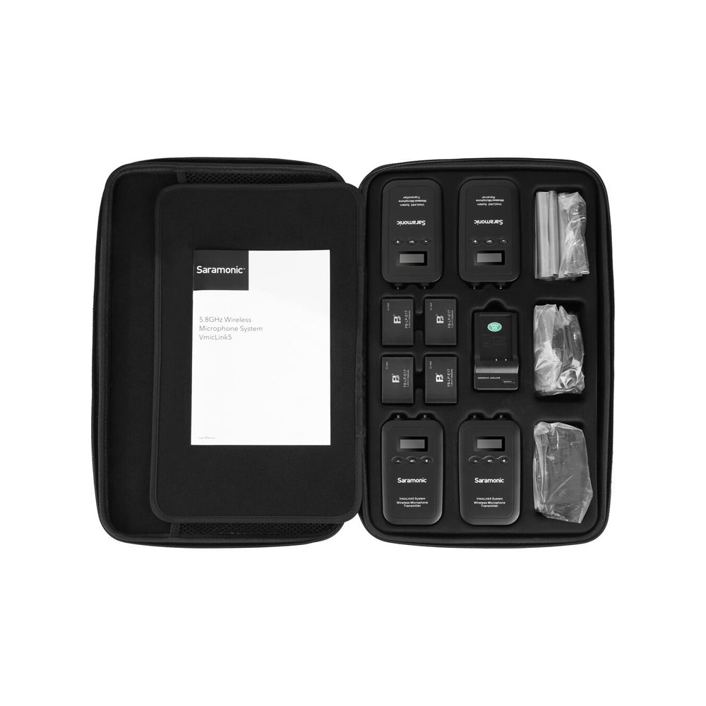 Kit de Sistema de Micrófono Lavalier Inalambrico Saramonic VmicLink5 de 3 Transmisores