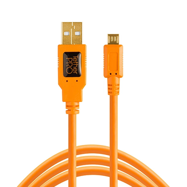 Cable Tether Tools CU5430 USB 2.0 de Tipo A Macho a Tipo Micro-B con 5 Pines Macho de 4.6 metros