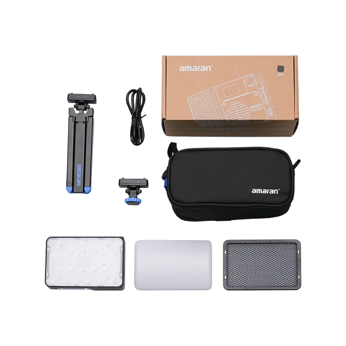 Kit de Panel LED RGB Amaran Ace 25C con Mini Trípode, Grilla y Domo Difusor