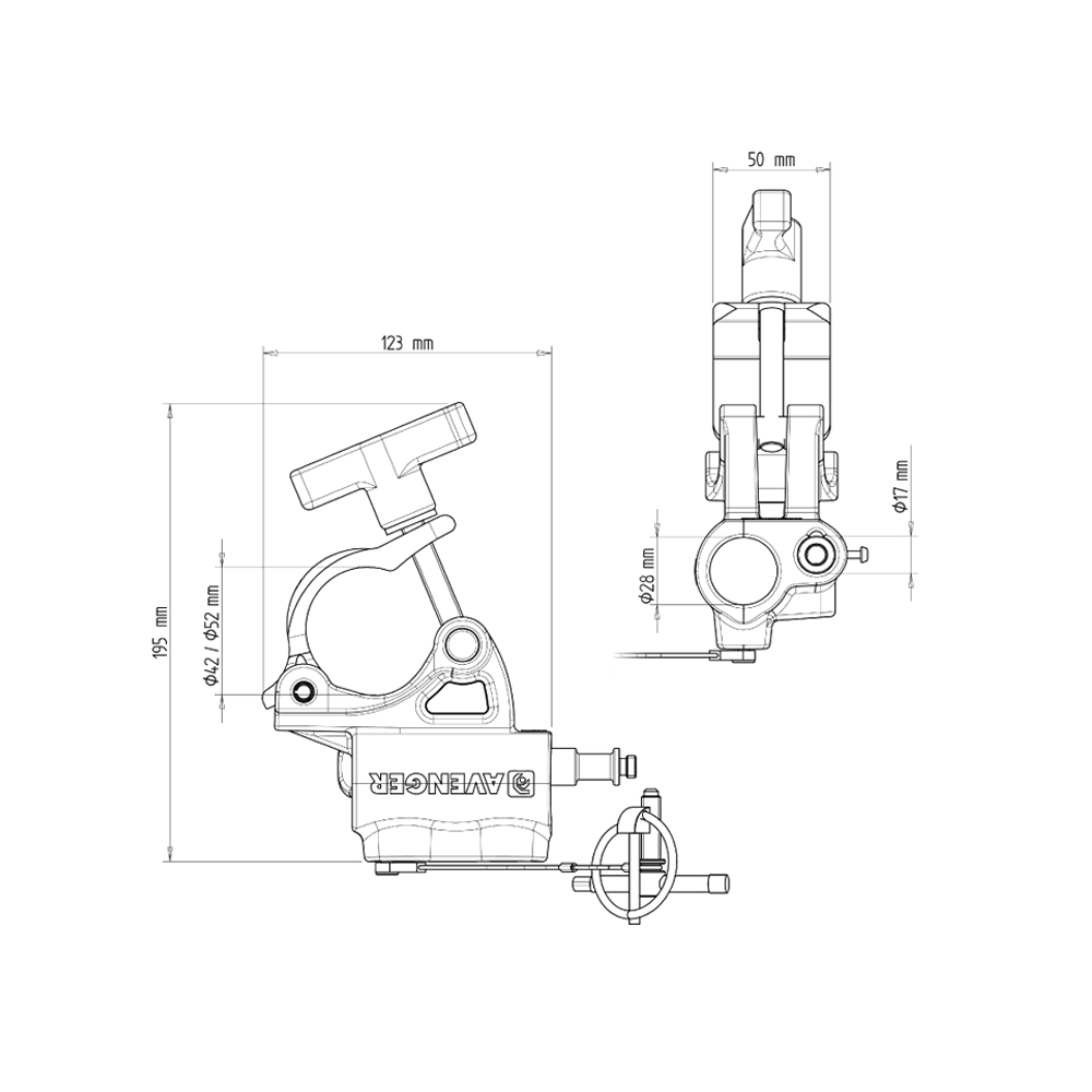 Avenger C345K-1 Barrel Clamp with T-Knob (certificado)