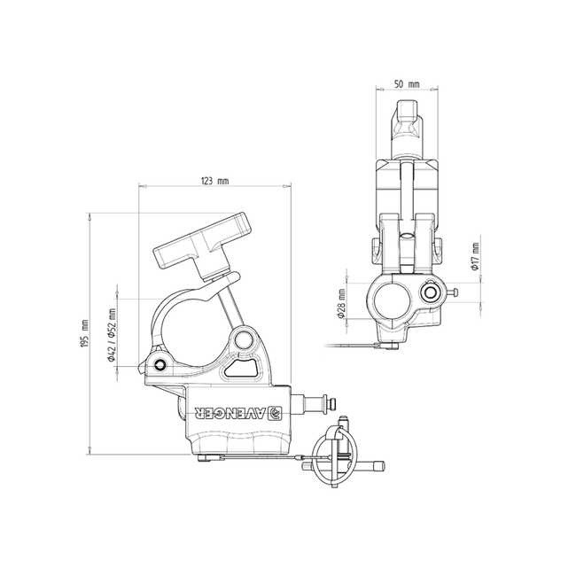 Avenger C345K-1 Barrel Clamp with T-Knob (certificado)