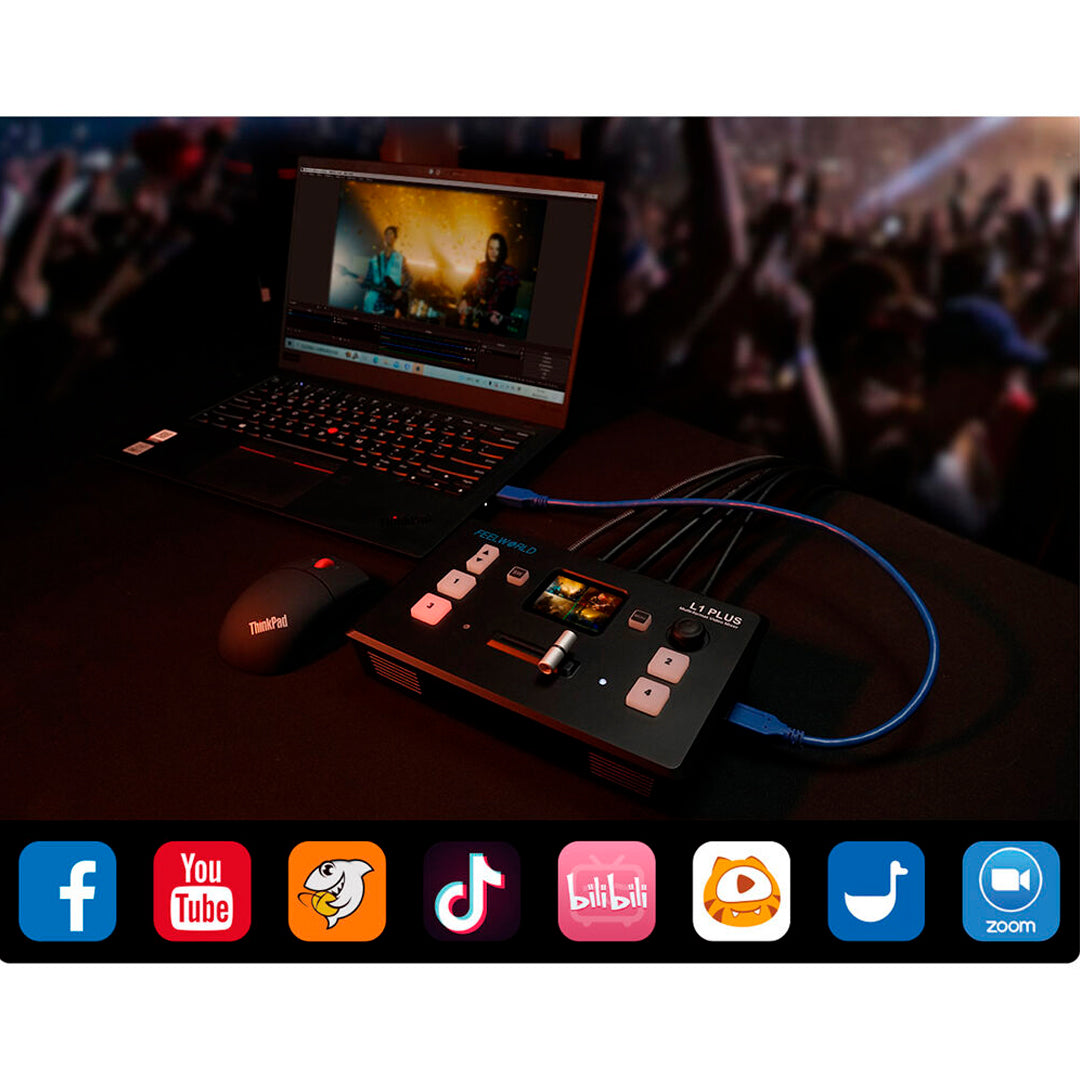 Switcher de Video FeelWorld L1 PLUS V2 con Pantalla Táctil