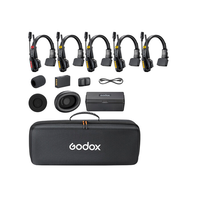 Sistema de Intercomunicación Godox Skytalk Air 5S Full-Duplex para 5 personas (2.4 GHz)