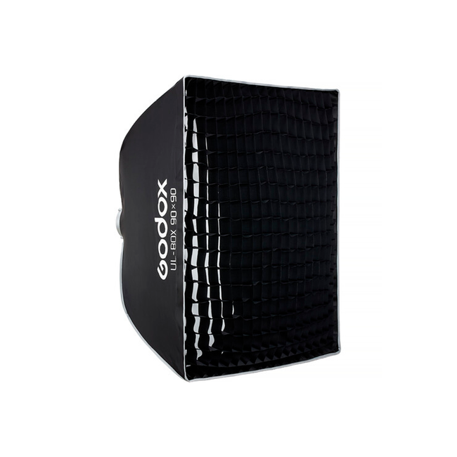 Softbox Godox de armado rápido de 90 x 90 cm con grilla y anillo adaptador con montura Bowens Tipo S
