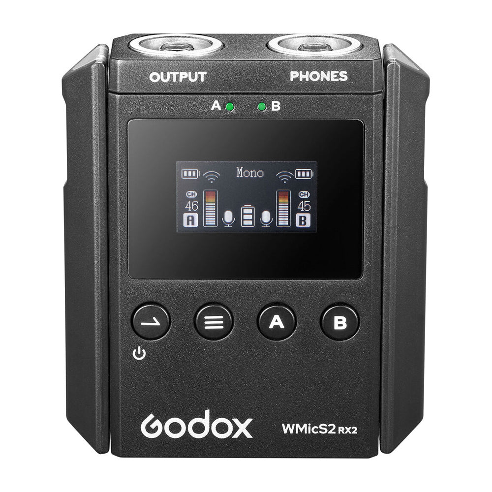 Kit de 2 Micrófonos Pecheros Godox WMICS2 UHF para Cámaras y Celulares