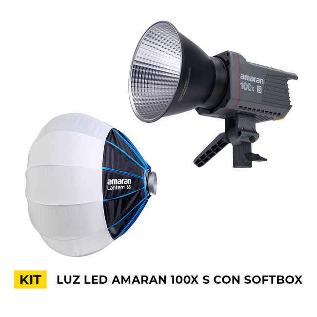 Kit de Luz Led Amaran COB 100X S Bicolor con Softbox Linterna 65