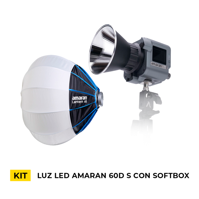 Kit de Luz Led Amaran COB 60D S con softbox linterna 65