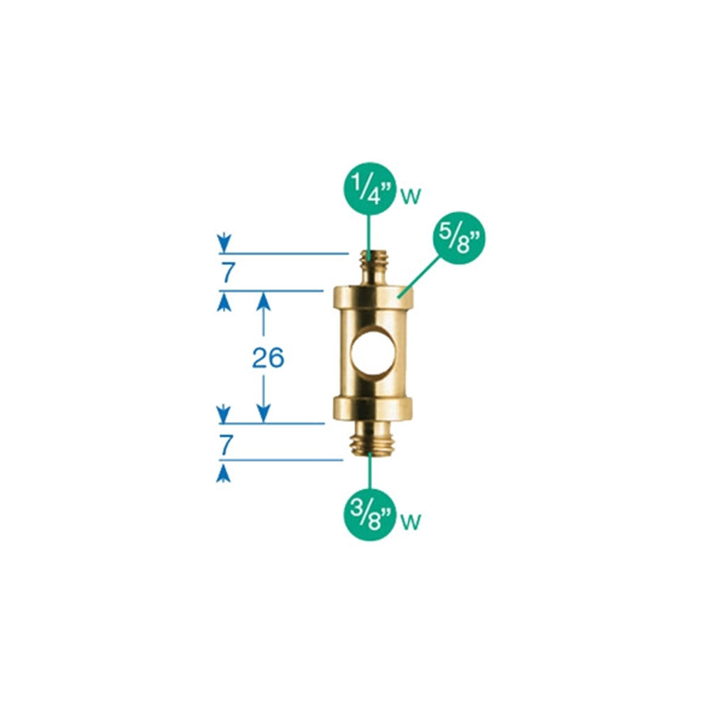 Spigot Corto Universal con Doble Rosca Macho Manfrotto 118