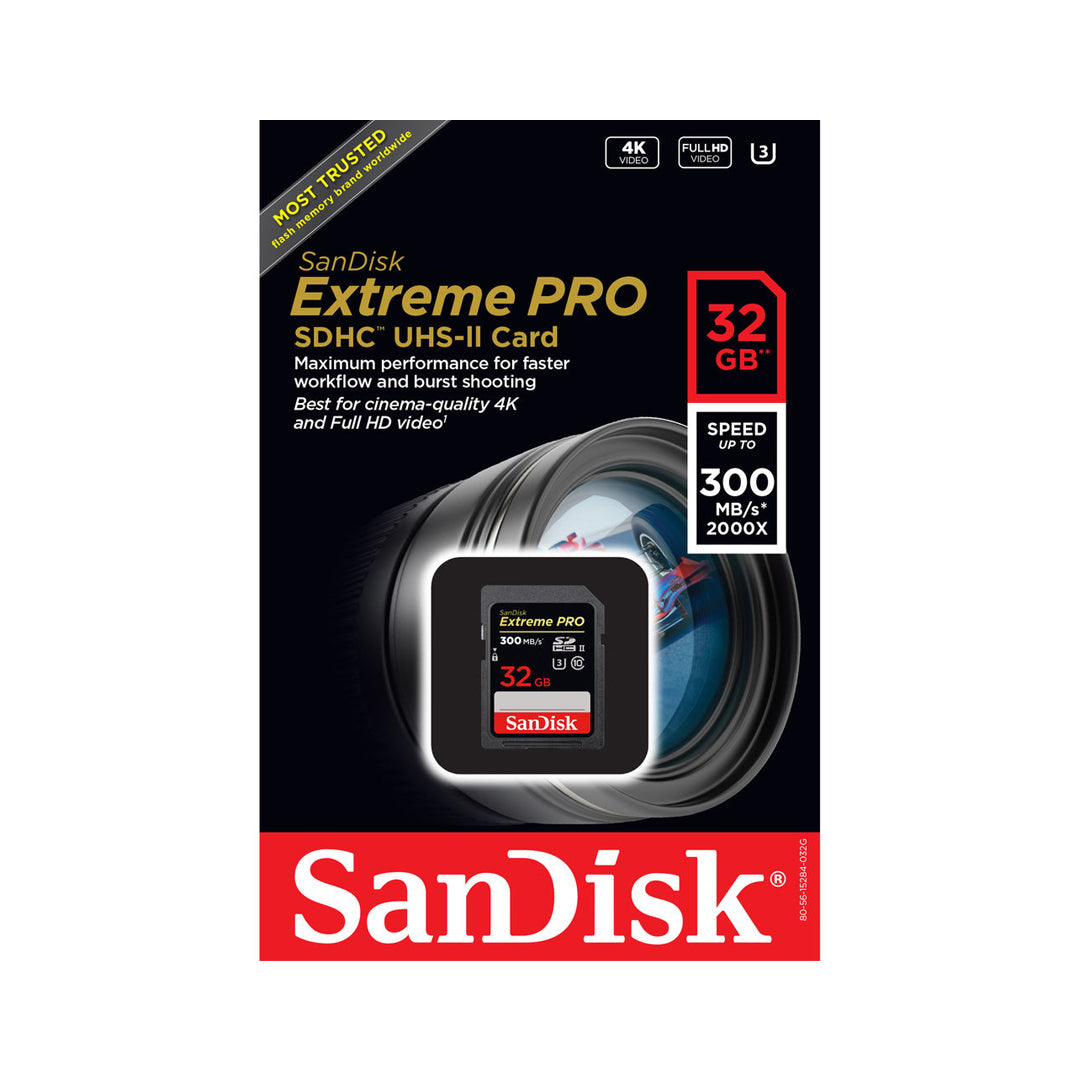 Tarjeta de Memoria SanDisk 32GB Extreme PRO UHS-II SDHC