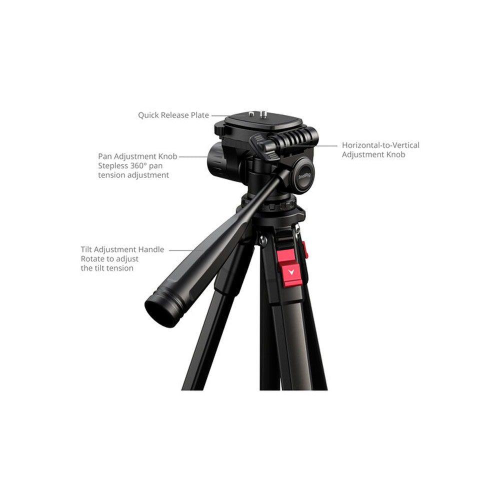 Trípode de Vídeo de Aluminio SmallRig con columna central (67,7")