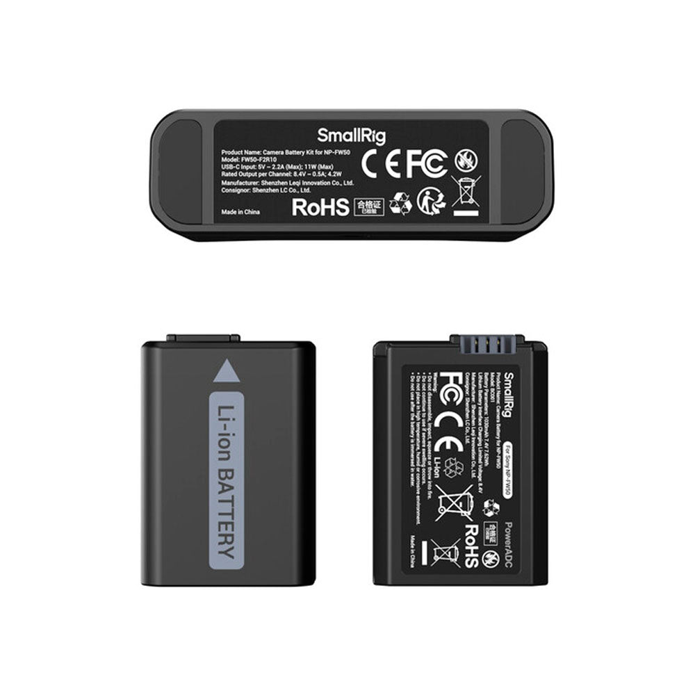 Kit de cargador de batería para cámara SmallRig NP-FW50
