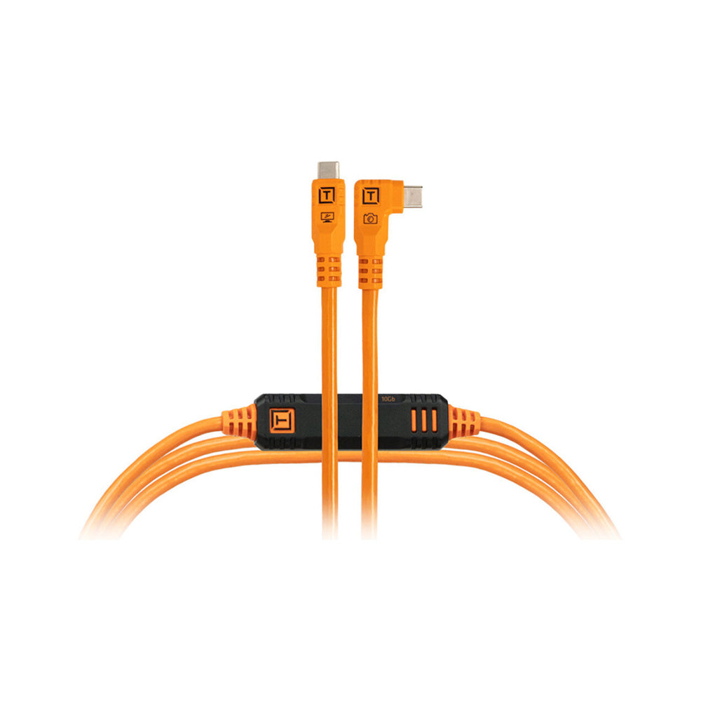 Cable Tether Tools TetherPro CUC15RTG2-ORG Optima USB-C Cable de 4.6 metros (Right-Angle)