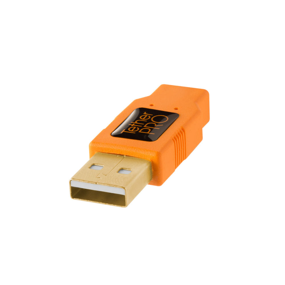 Cable Tether Tools CU8015-ORG USB 2.0 de Tipo A Macho a Tipo Mini-B con 8 Pines Macho