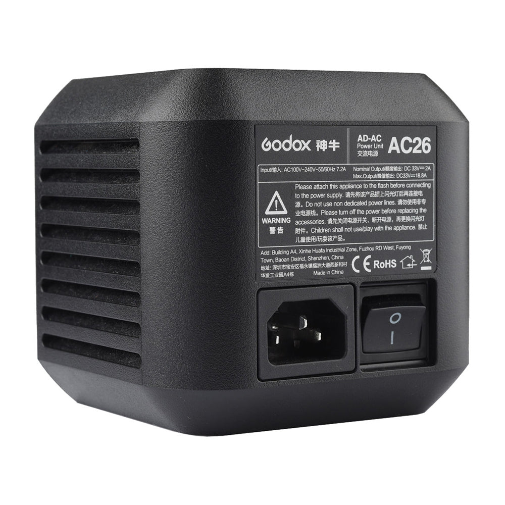 Adaptador de Corriente Godox AC-26 para Flash Witstro AD600PRO Todo en Uno