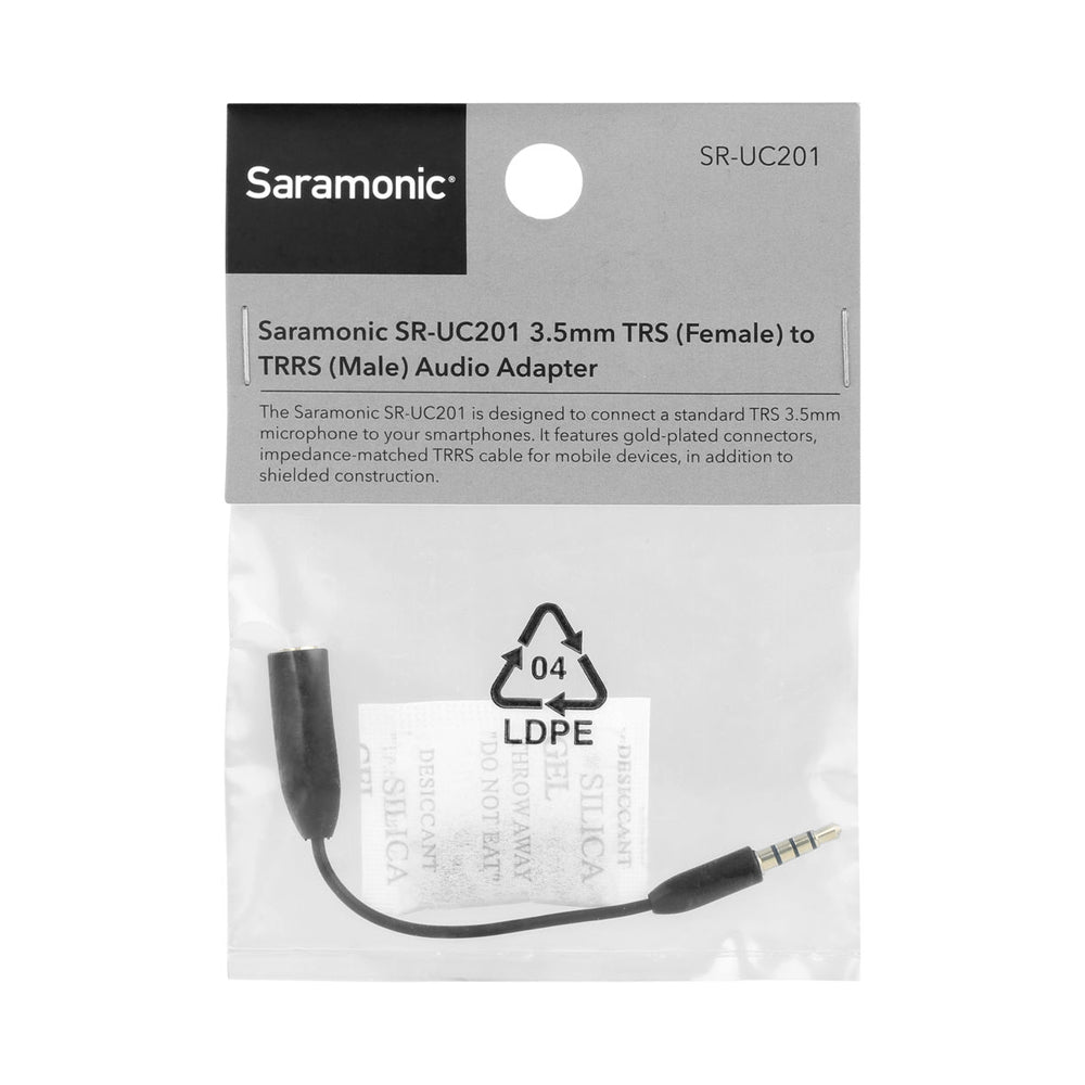 Saramonic SR-UC201 Cable Adaptador de Micrófono TRS Hembra a TRRS Macho